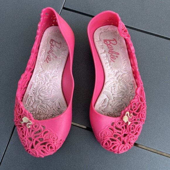 Grendene Kids Barbie Floral Pink Slip On Jelly Flats Shoes Toddler Girls Size 9 - Picture 1 of 11